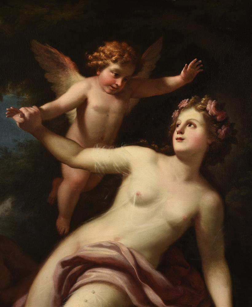 Attributed to Joseph Melling (French 1724-1796), Venus, Cupid and Satyr - Image 3 of 4