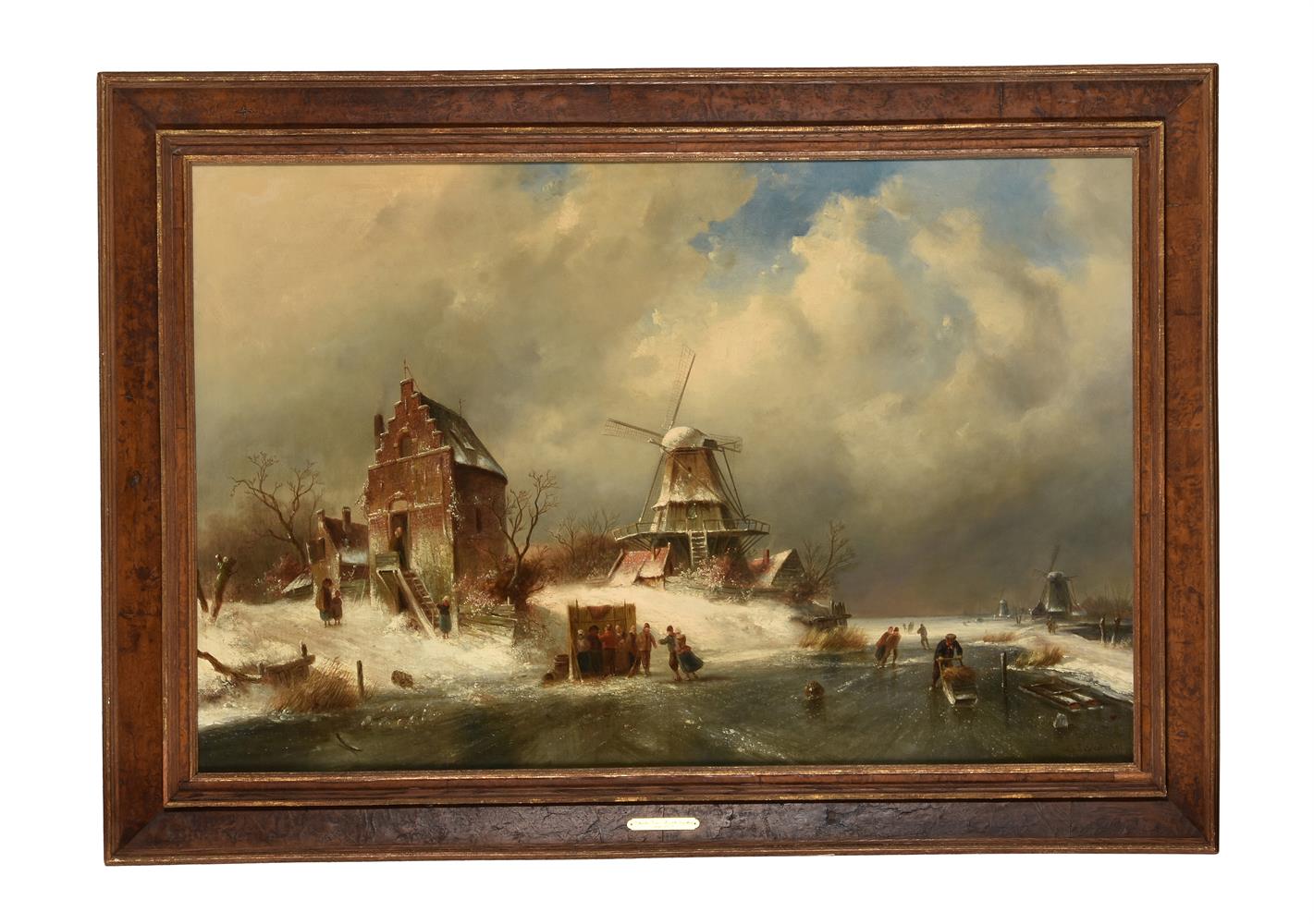 Charles Henri Joseph Leickert (Belgian 1816-1907), A winter landscape - Image 2 of 3