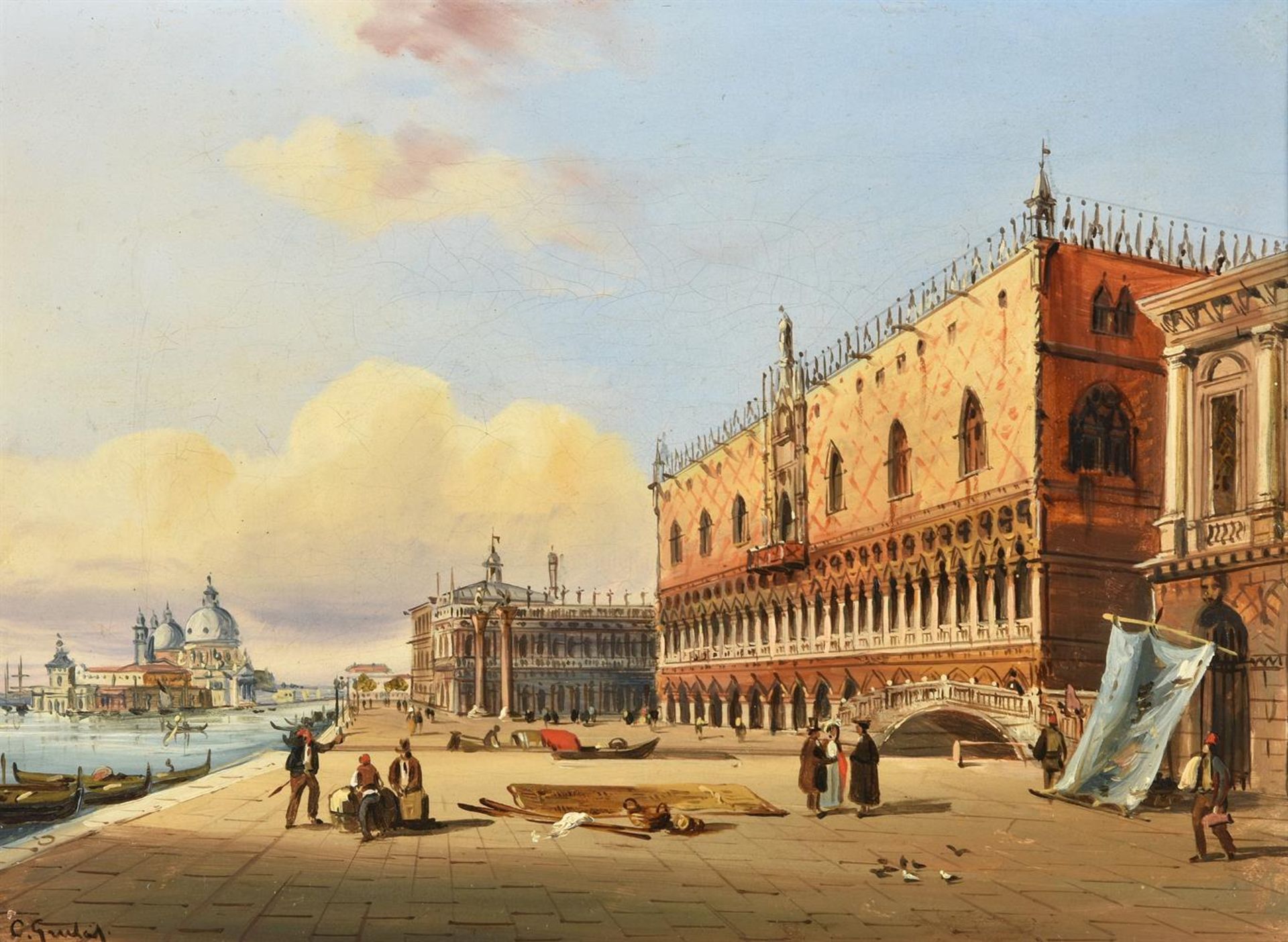 Carlo Grubacs (Italian 1802-1878), Three Venetian views (3) - Bild 3 aus 4