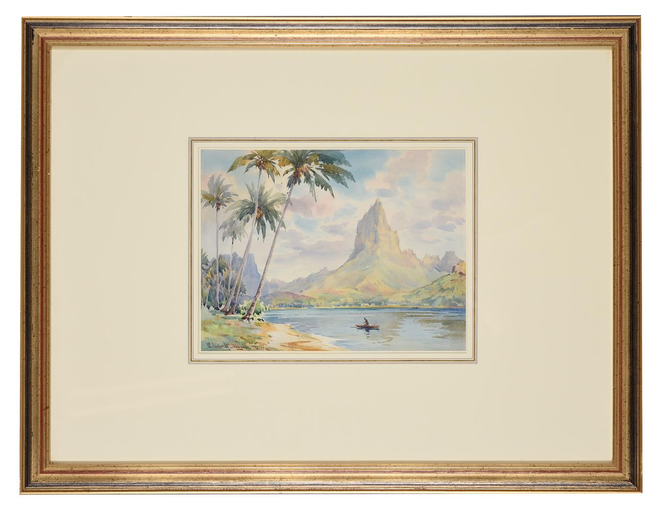 William Alister MacDonald (British 1861-1948), View of Mount Tohiea from Opunohu Bay - Image 2 of 3