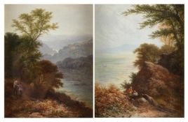 Walter Williams (British active 1841-1876), A pair of river landscape scenes with figures (2)