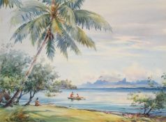 William Alister MacDonald (British 1861-1948), Fishing, Tahiti