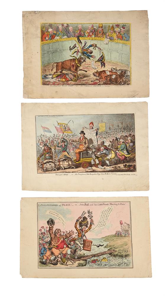 † James Gillray (British 1756-1815), The Spanish Bullfight or the Corsican Matador in Danger (3)