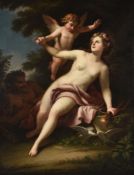 Attributed to Joseph Melling (French 1724-1796), Venus, Cupid and Satyr