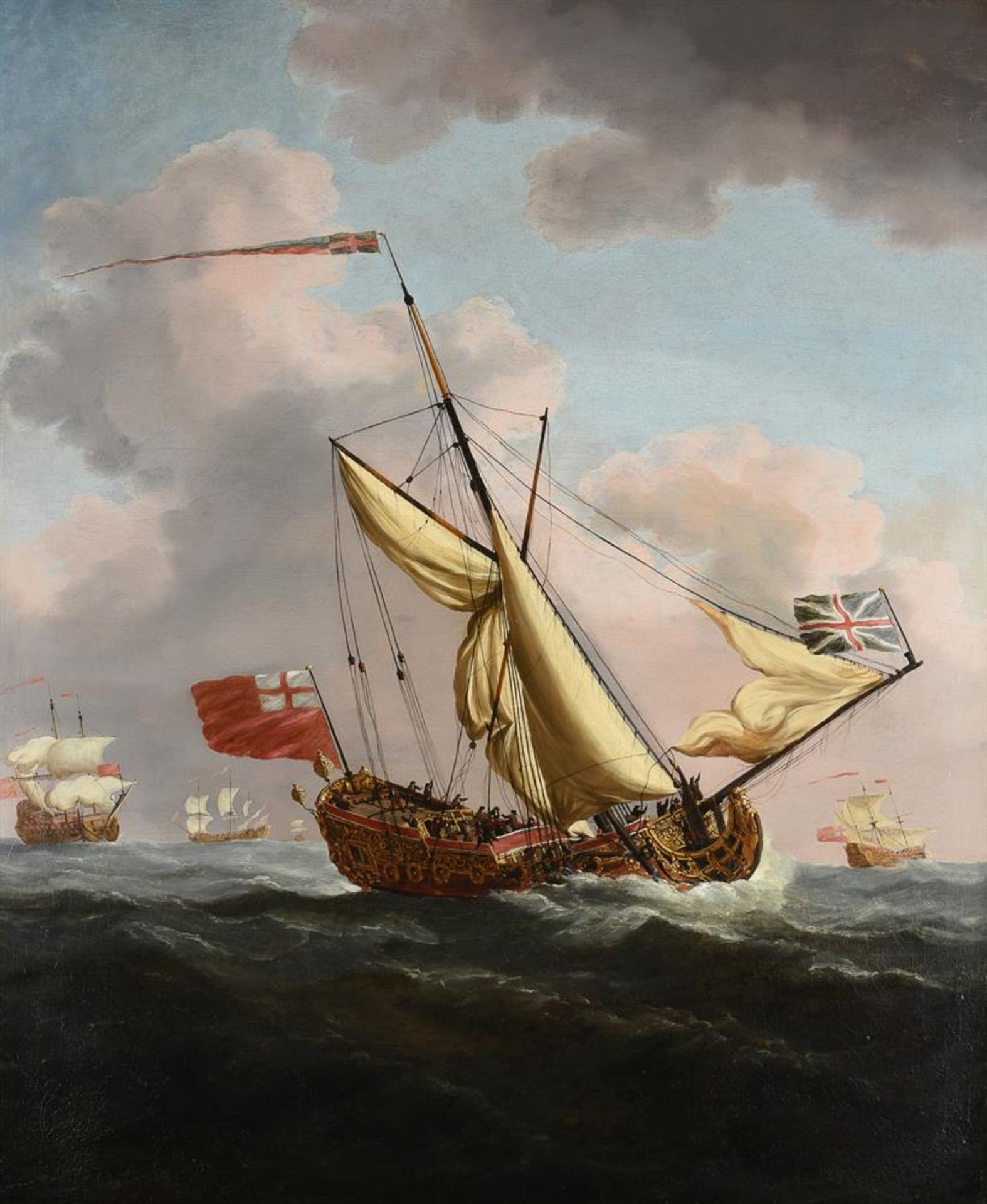 Studio of Willem van de Velde the Younger (Dutch 1633-1707)An English yacht racing to windward unde