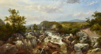 John Brandon Smith (British 1848-1884), Highland river landscape