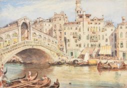Attributed to Myles Birket Foster (British 1825-1899), The Rialto bridge