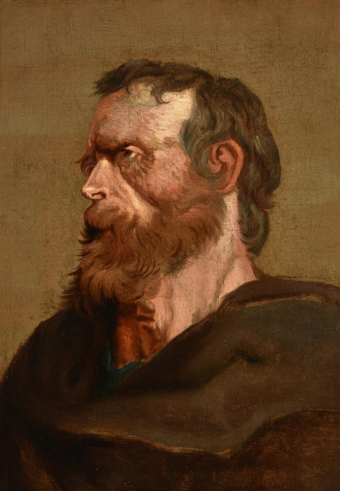 Flemish School (17/18th century), Head study of an apostle, possibly St. Paul - Image 2 of 3