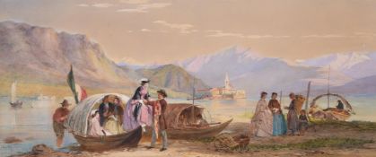 John Absolon (British 1815-1895), An excursion to Isola dei Pescatore Lago Maggiore