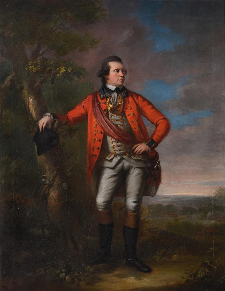 Circle of Tilly Kettle (British 1735-1786), Portrait of an officer in an Indian landscape