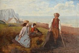 Alfred H. Green (British 19th century), Children on a cliff top overlooking the sea