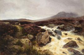 George Augustus Williams (British 1814-1901), Moorland river landscape