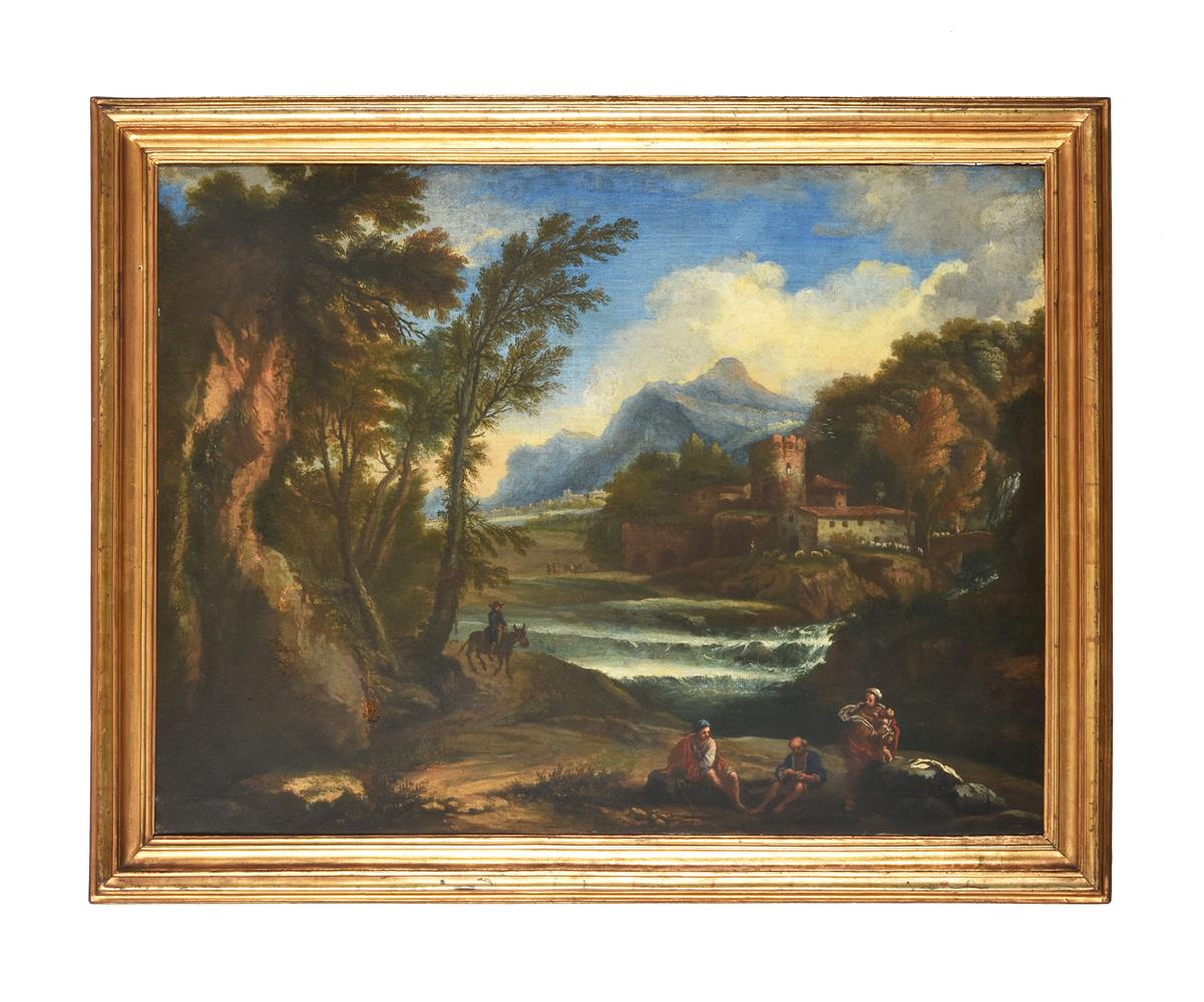 Italian Provincial School (18th Century), Figures in a wooded landscape - Image 2 of 3