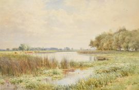 Harry Sutton Palmer (British 1854-1933), River landscape at Holywell, Huntingdon