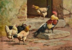 William Baptiste Baird (American 1847-1899), Farmyard friends, a set of seven (7)