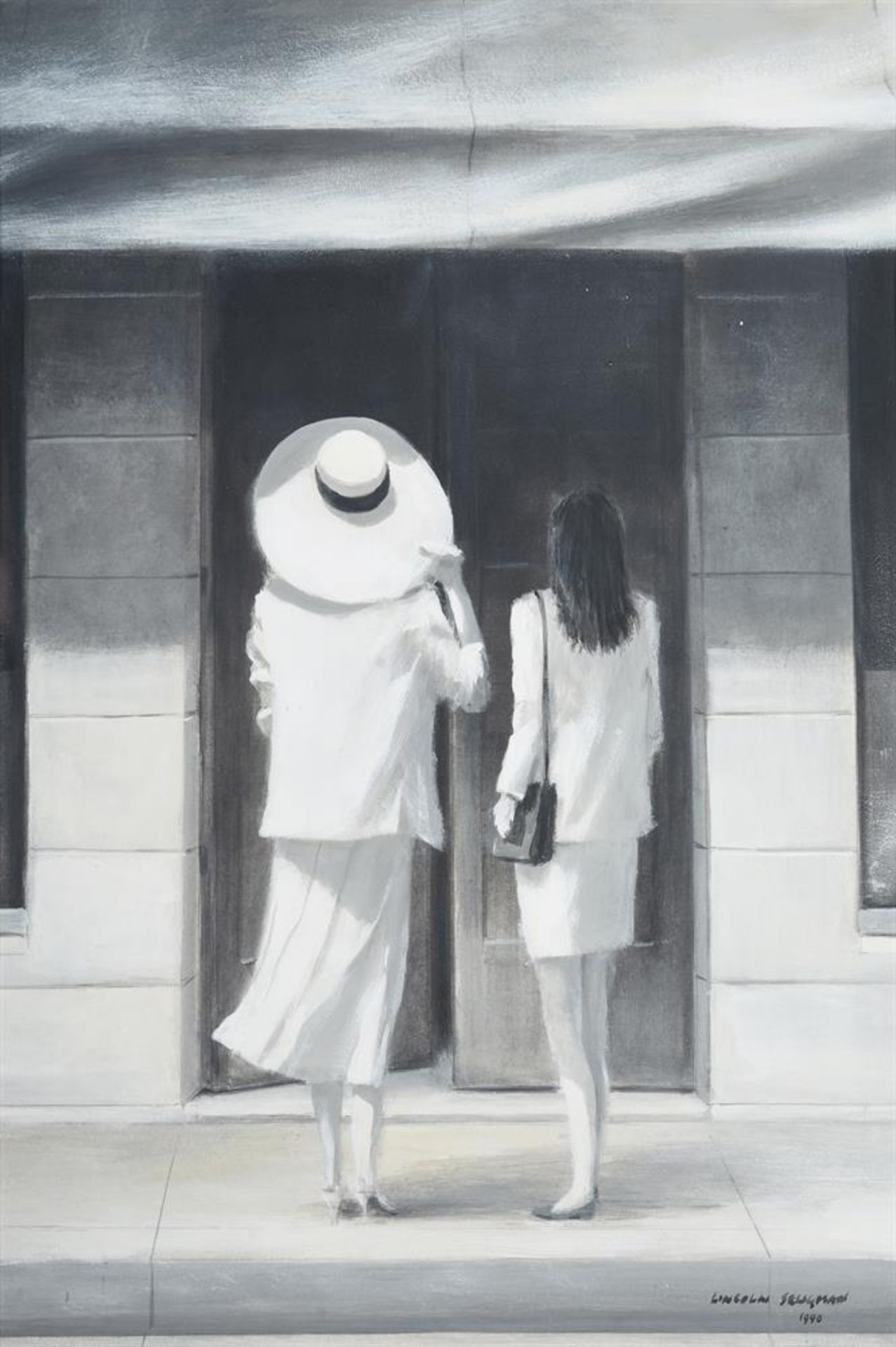 λ Lincoln Seligman (British b.1950), Two Ladies Looking in a Window