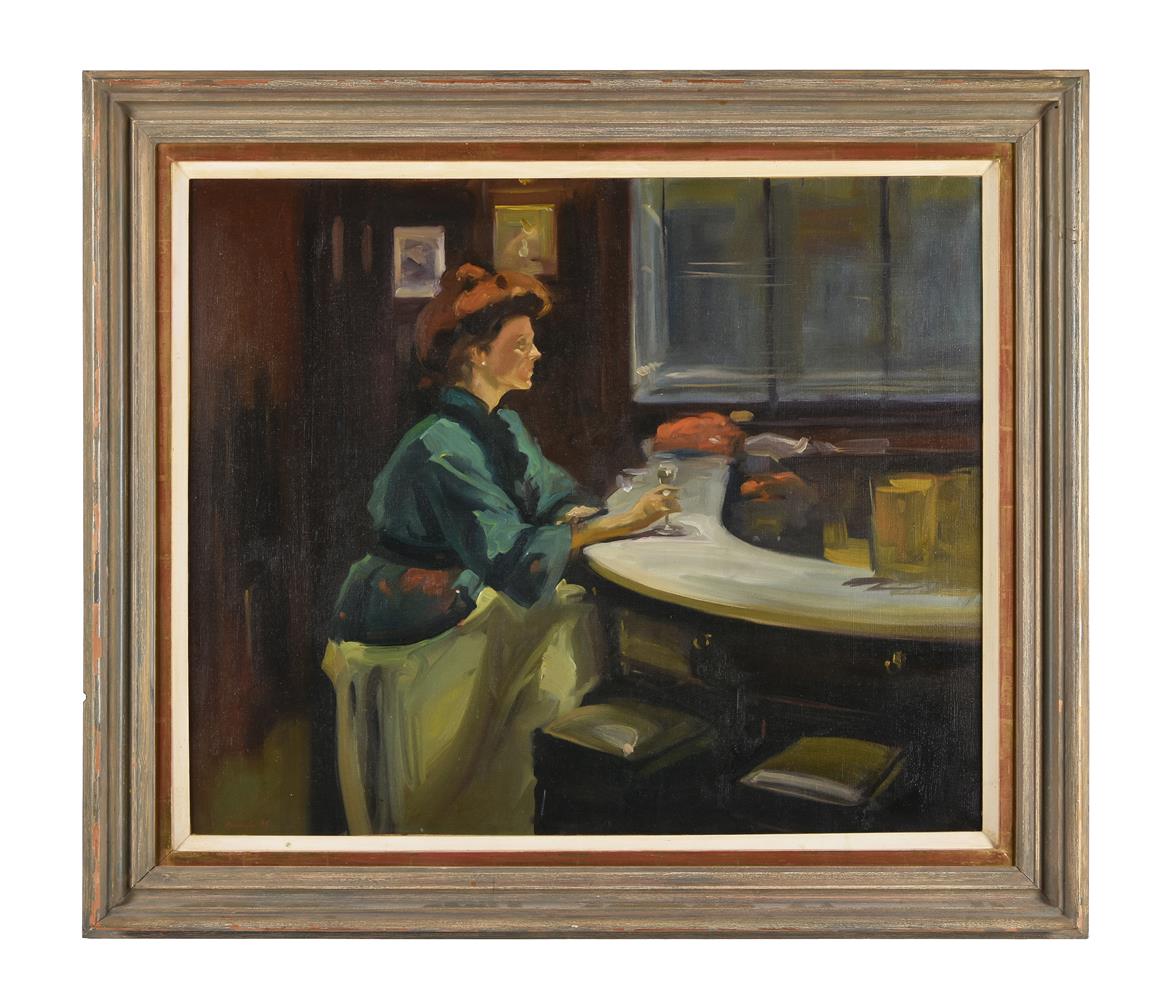 λ Antony Bream (British b. 1943), Lady at the bar, Green's Restaurant - Image 2 of 3