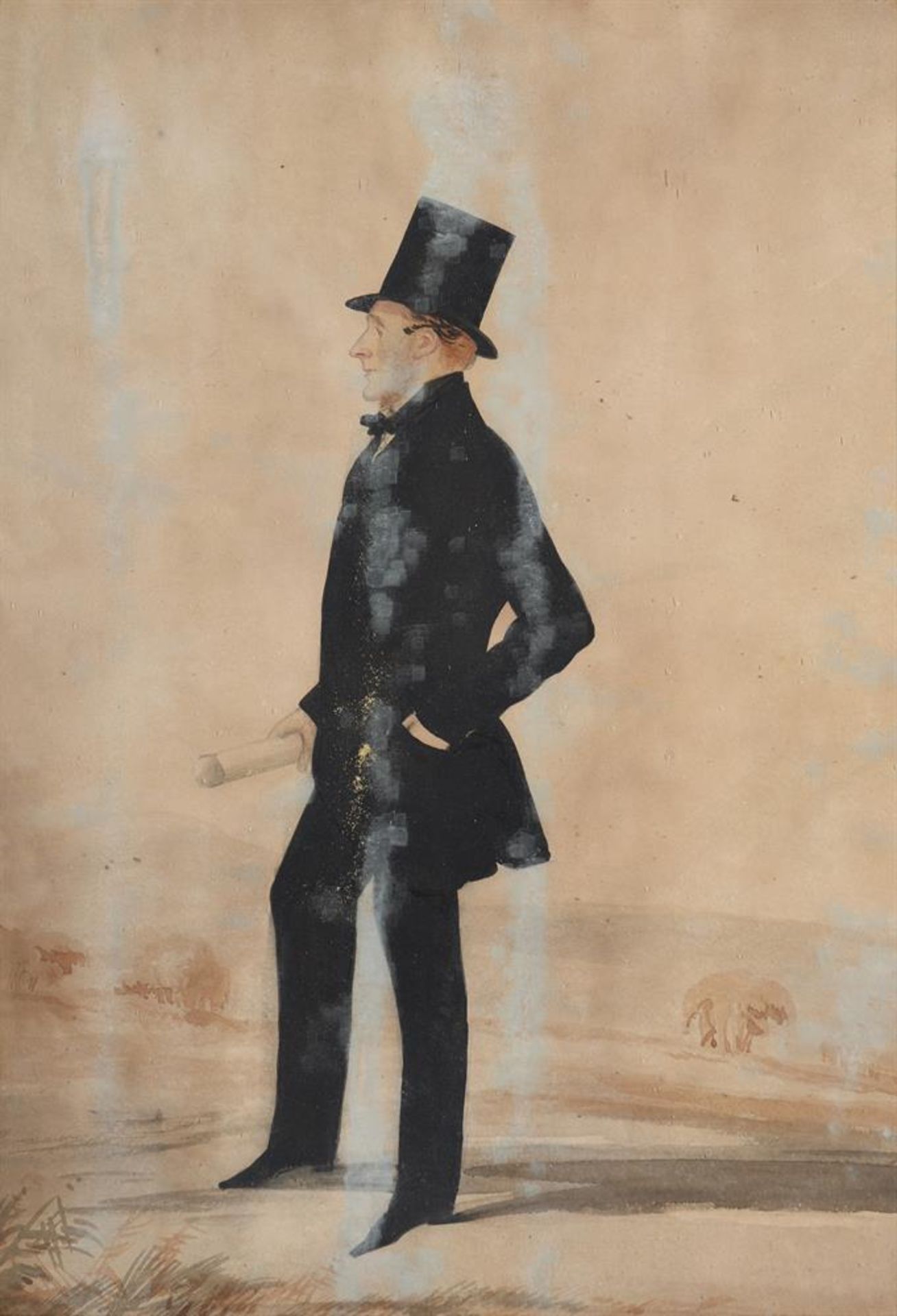 English School (19th century), Man in an overcoat - Image 2 of 6