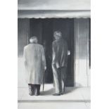 λ Lincoln Seligman (British b. 1950), Two Gentleman Looking in a window