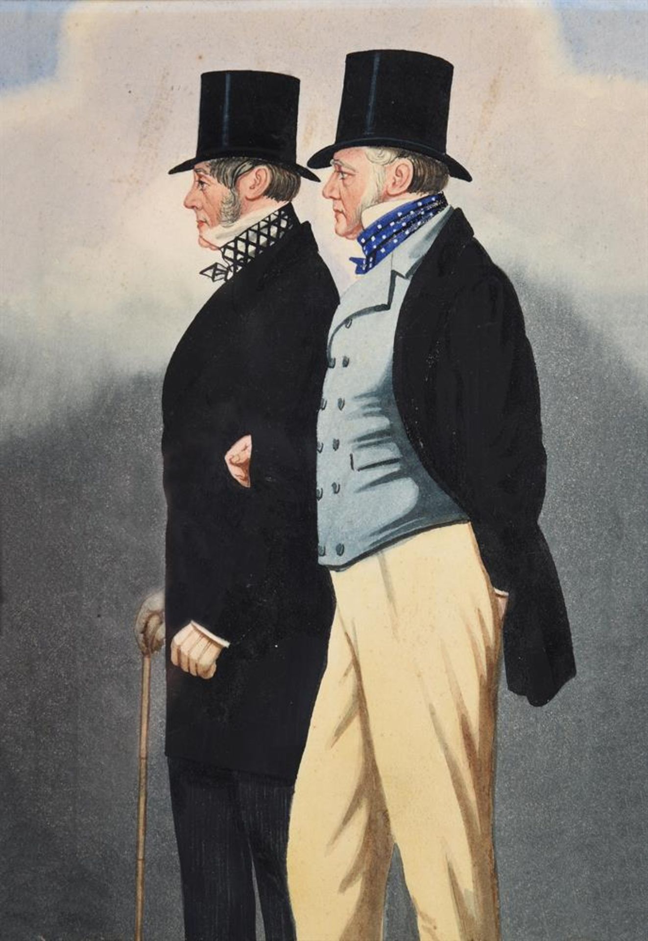 Richard Dighton (British 1795-1880), Portrait of Admiral Rous and Mr Payne