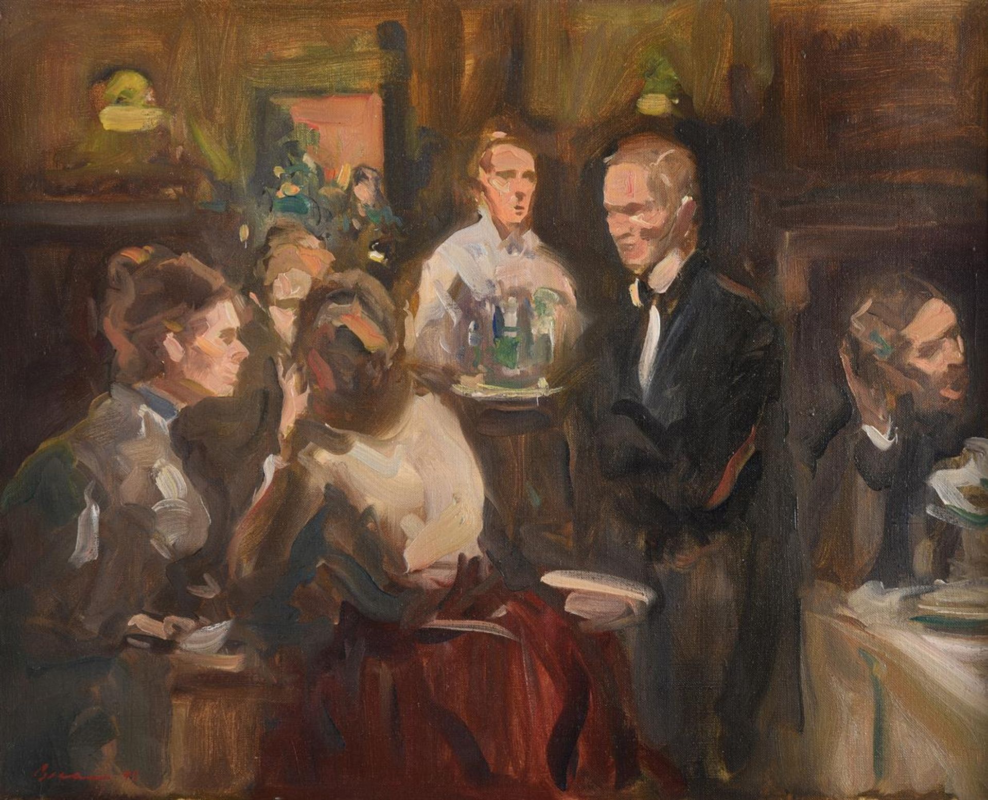 λ Antony Bream (British b. 1943), A busy evening at Green's