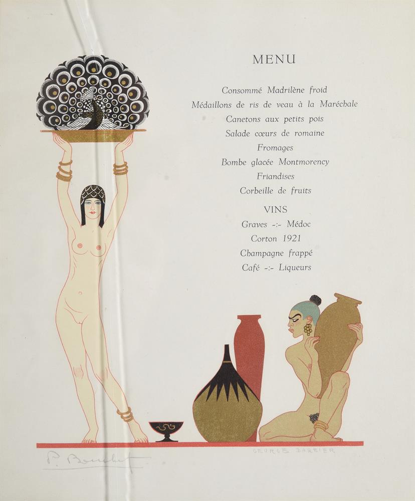 Paul Perrin (French 20th century), Menu - Diner du 1er Janvier 1921 - Image 2 of 4