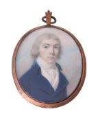 Y Samuel Shelley (British 1750-1808), A gentleman, wearing blue coat