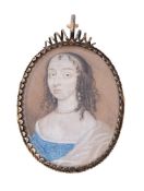 David des Granges (British c.1611-1675), A lady, wearing blue dress
