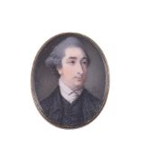 Y Samuel Cotes (British 1734 - 1818), A gentleman, wearing black coat