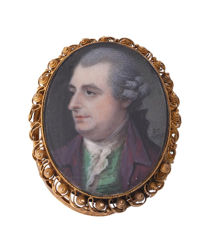 Y Attributed to Samuel Collins (British 1735-1768), A gentleman wearing mauve coat