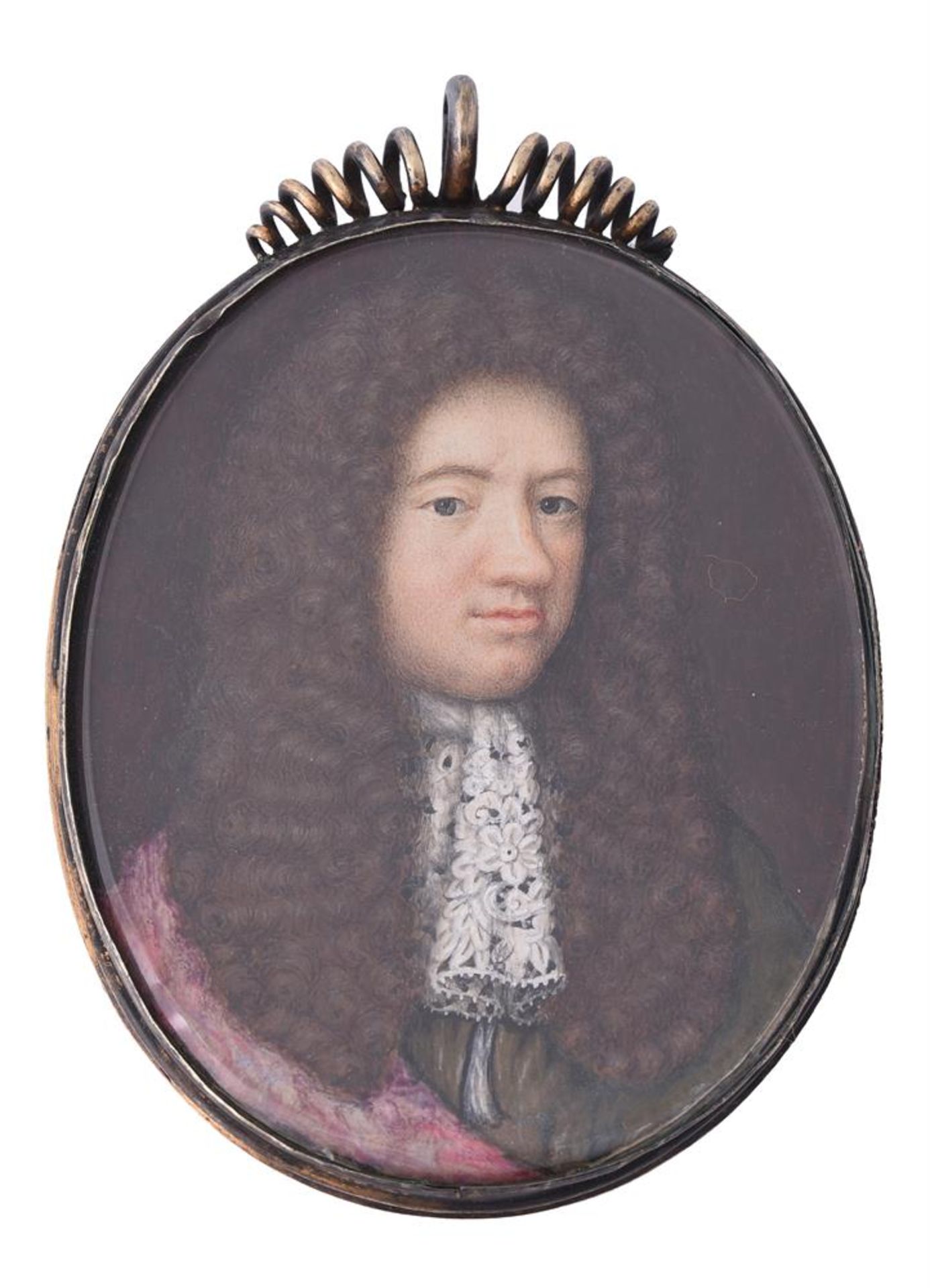 English School (17th century), A gentleman, wearing brown jacket with pink cloak