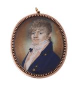 Y Charles Jagger (1770 - 1827), A young gentleman, wearing blue coat with gold buttons