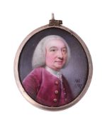 Nathaniel Hone (British 1718-1784), A gentleman, wearing crimson coat