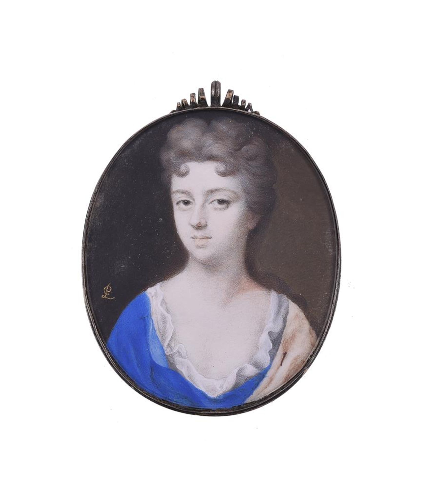 Attributed to Edward Lens (British fl. 1725-1749), A lady, wearing blue dress