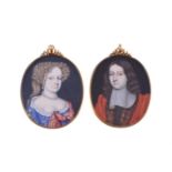 English School (c.1670), A pair of portrait miniatures (2)