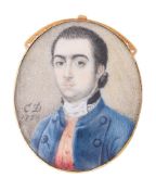 Y British School (18th century), A gentleman, wearing blue coat