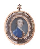 Y French School (18th century), A gentleman, wearing blue coat