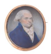 Y Attributed to Charles Shirreff (Scottish c.1750-1829), A gentleman, wearing blue coat