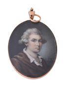 Y I.H (British fl. 1775 - 1799), A gentleman, wearing brown jacket and white shirt