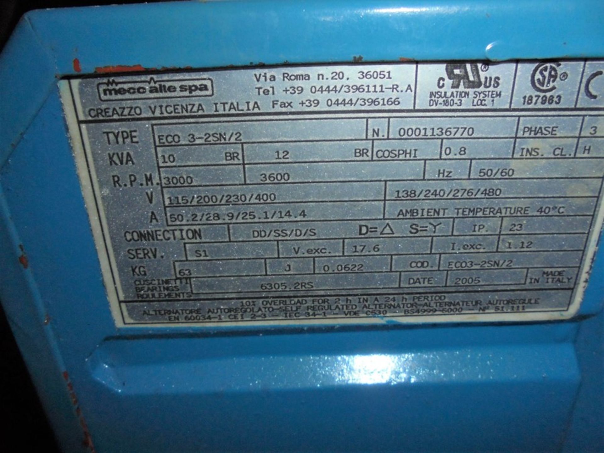 New 2 cylinder Perkins 10kva marine generator. - Image 4 of 4