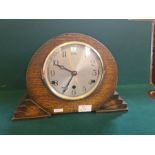 1930's oak cased chiming mantle clock with British made Arlanza movement.