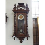 Victorian walnut Vienna wall clock.