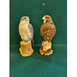 2 Whyte & Mackay Scotch Whisky Royal Doulton figurines, Peregrine Falcon and Buzzard.