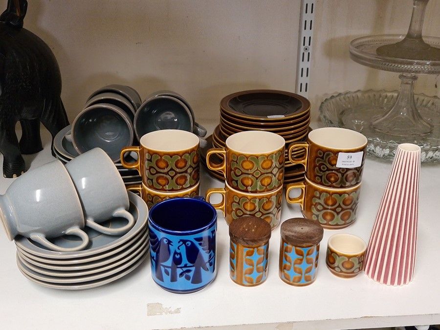Quantity of 1970's Studio ware crockery to include Hornsea Bronte teawares, Denby teawares, etc.