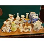 Mixed tray lot to include crested china, Bunnykins mugs, Ringtons tea pottery, Royal Albert, etc.