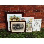 Vintage oak framed prints Royal Antediluvian Order of Buffaloes, Grand Lodge of England,