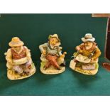 3 Capodimonte style seated old men.