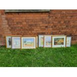 10 x assorted framed watercolours, various country scenes and still life by local artist Mary E.