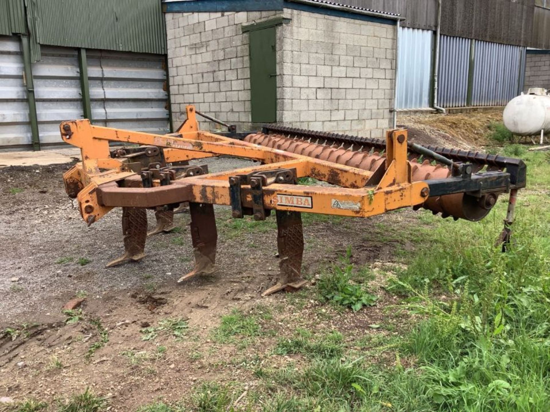 Simba 5/7 leg subsoiler with packer and tines.
