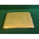 High quality engine turned cigarette case with gilt interior for Selfridges, London, 128g.